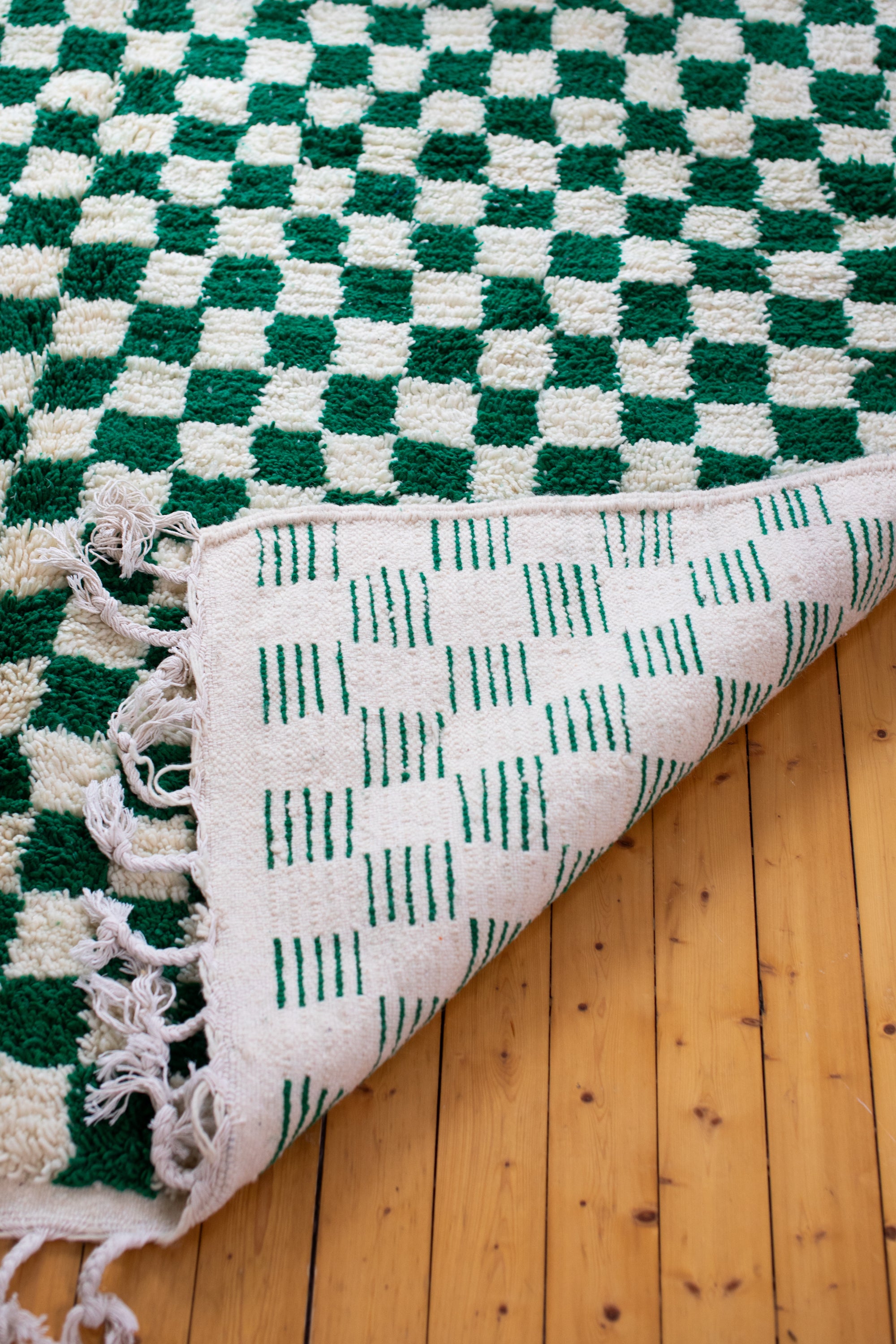 Vihreä ruudullinen matto<br>300cm x 200cm