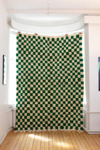 Vihreä ruudullinen matto<br>300cm x 200cm