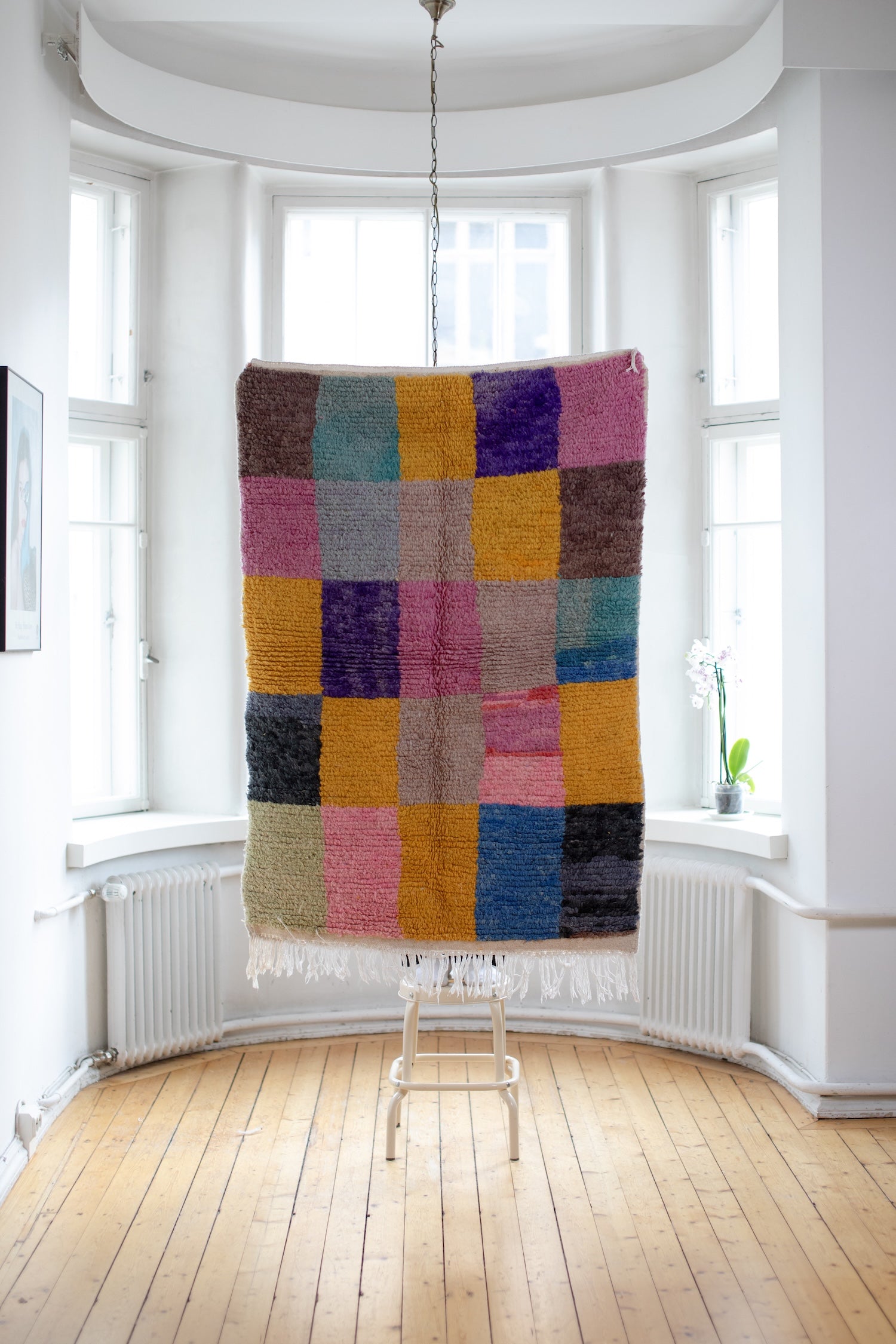 Värikäs boujaad villamatto 155cm x 100cm