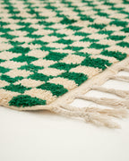 Vihreä ruudullinen marokkolainen matto<br>300cm x 200cm