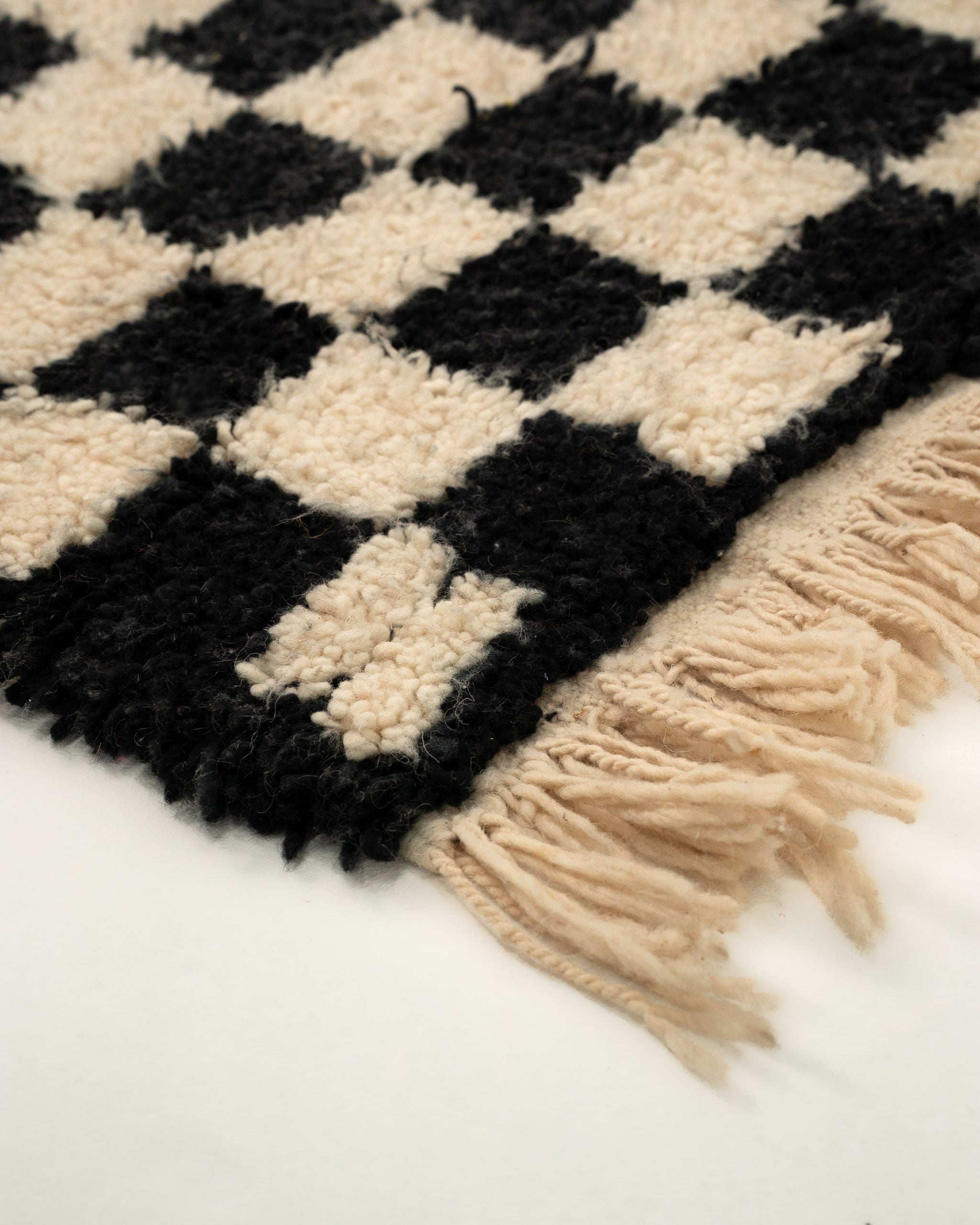 Marokkolainen ruudullinen villamatto 150/100