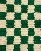 Vihreä ruudullinen marokkolainen matto<br>300cm x 200cm