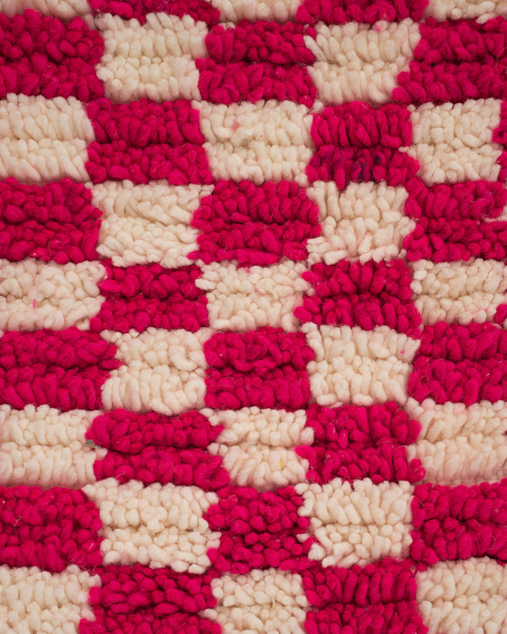 Pinkki ruudullinen villamatto 155cm x 105cm