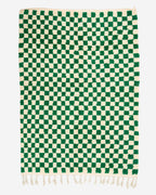 Vihreä ruudullinen marokkolainen matto<br>300cm x 200cm