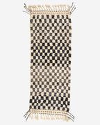 Marokkolainen ruudullinen villamatto (sininen) 200/76cm