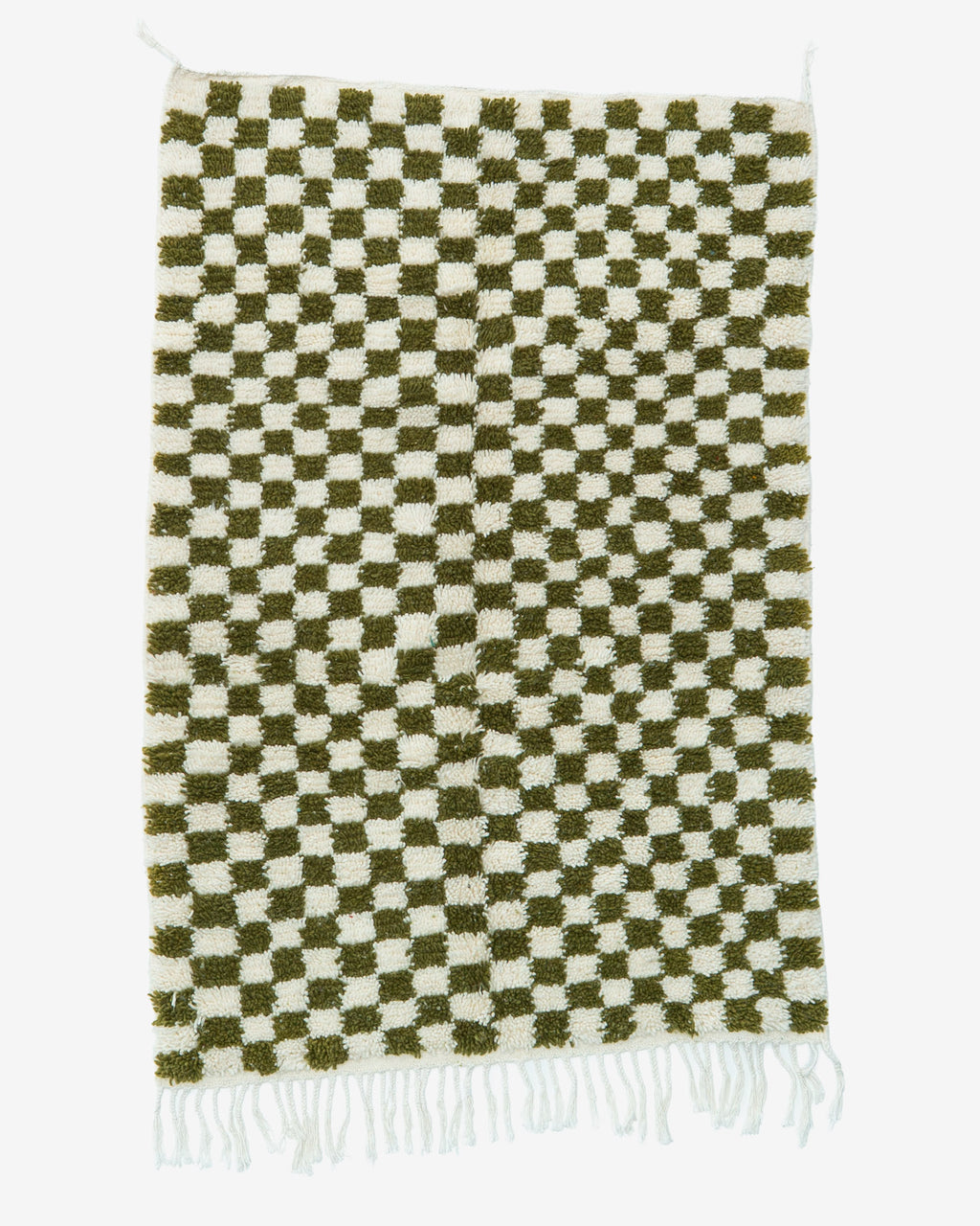 Vihreä ruudullinen villamatto 155cm x 105cm
