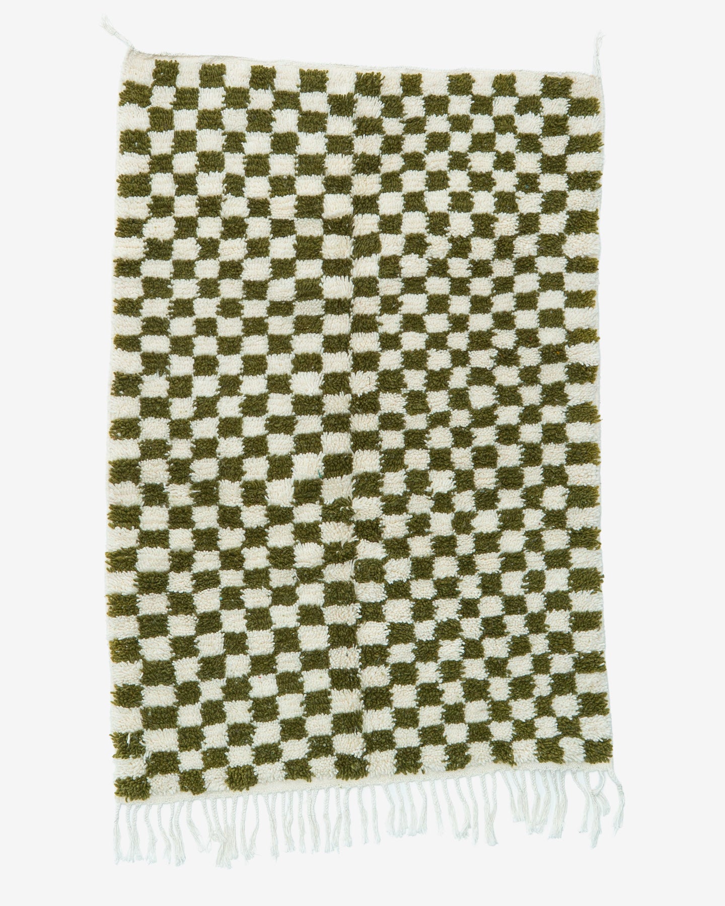 Vihreä ruudullinen villamatto 155cm x 105cm