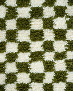Vihreä ruudullinen villamatto 155cm x 105cm