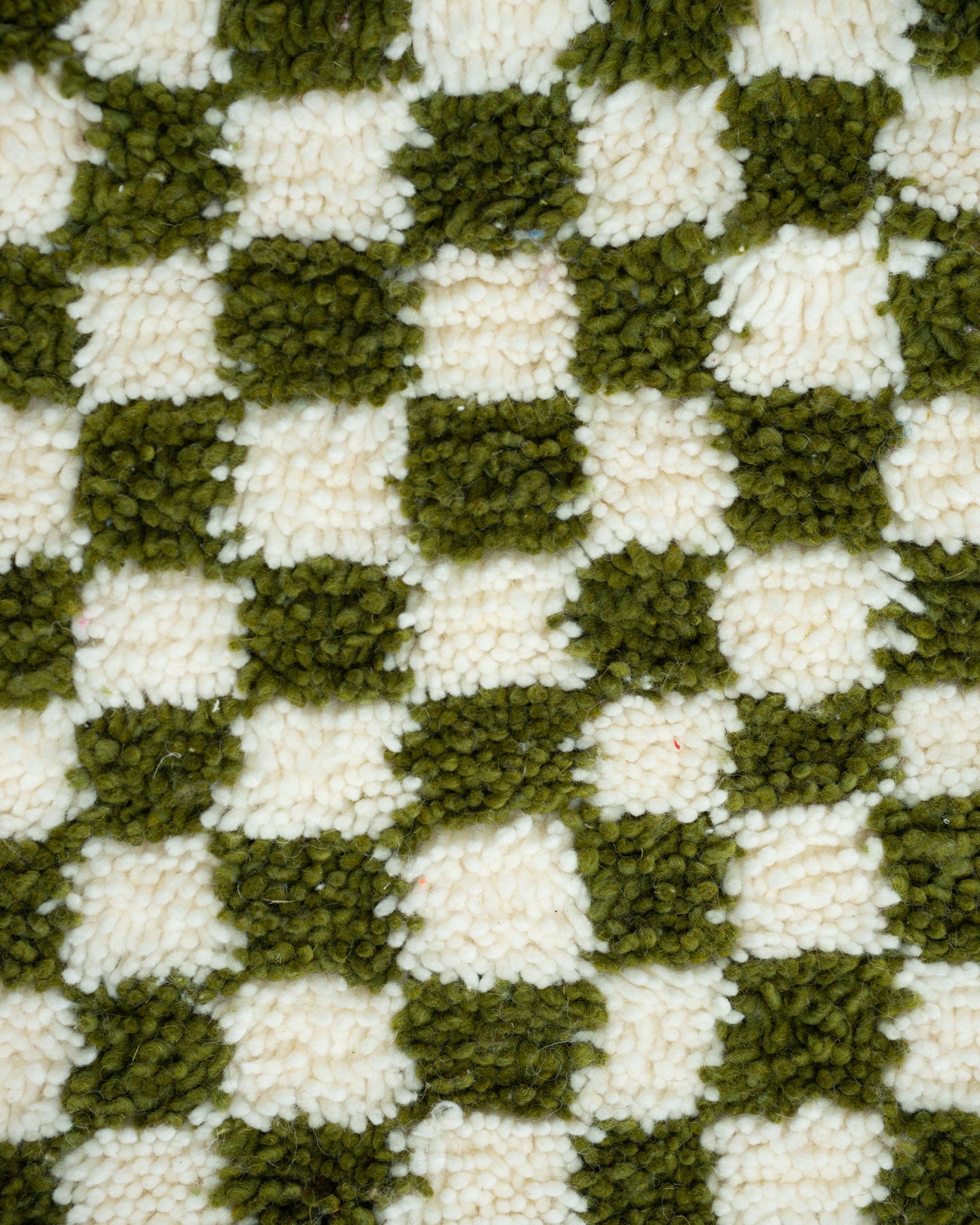 Vihreä ruudullinen villamatto 155cm x 105cm