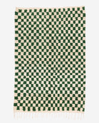 Vihreä ruudullinen marokkolainen matto 240cm x 160cm