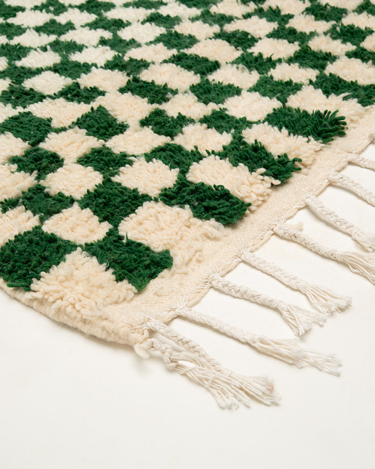 Vihreä ruudullinen marokkolainen matto 240cm x 160cm